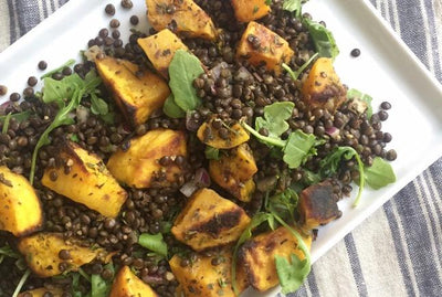 Sautéed Beluga Lentils + Butternut Squash